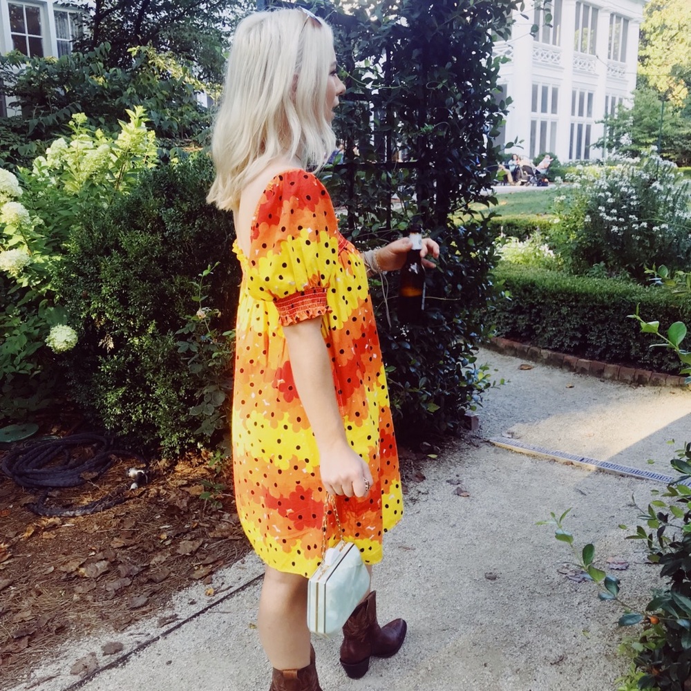 Urban Outfitters puff sleeve babydoll dress